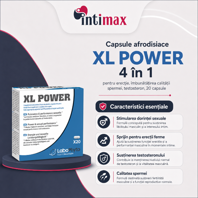 Afrodisiac capsule, XL POWER, Labophyto, 4 în 1, erecție, îmbunătățire calitate spermă, testosteron, 20 capsule