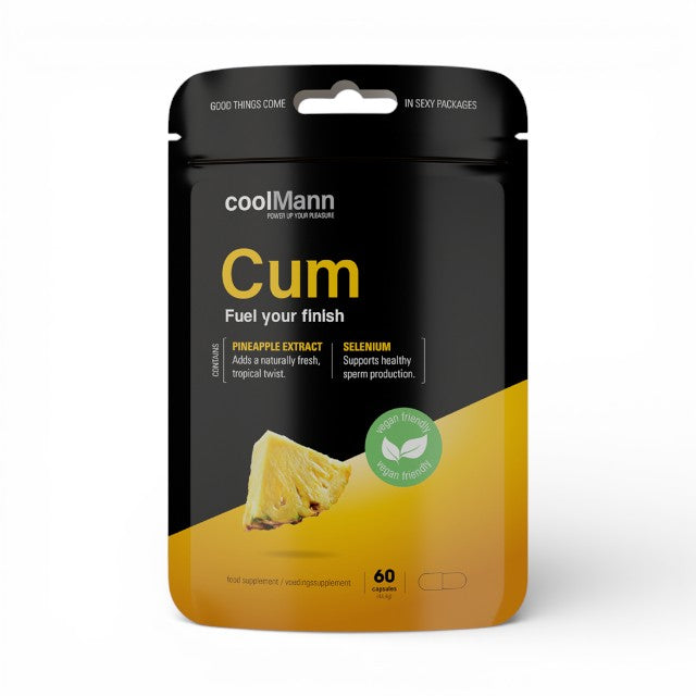 Capsule COOLMANN Cum, pentru creșterea volumului de spermă,cu L carnitină tartrat, extract de ananas, 60 buc