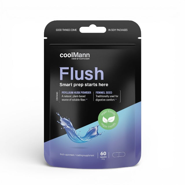 Capsule COOLMANN Flush, pentru stimularea tranzitului intestinal, bogat în fibre, complex de clorofilină de cupru, 60 buc