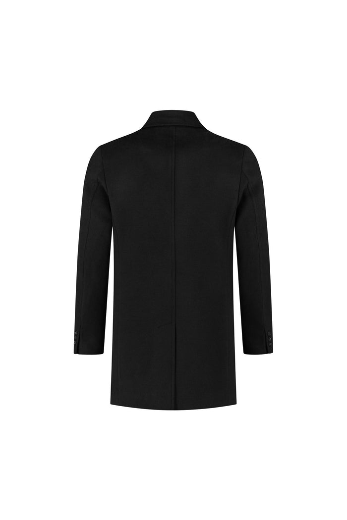 Coat windvanger zwart