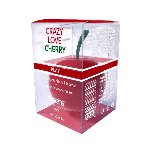 Cremă EXSENS Crazy Love Cherry - Nipple Arousal Cream, pentru stimularea sfârcurilor, cu aromă de cireșe, fără zahăr, 8 ml