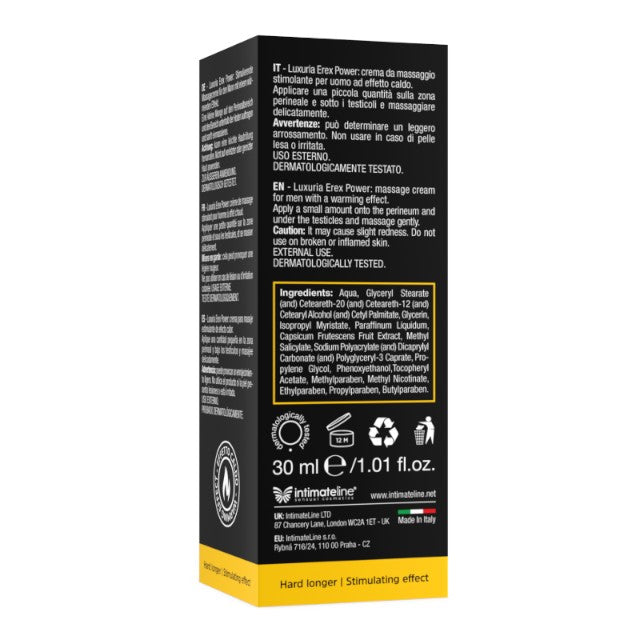 Cremă LUXURIA Erex Power Stimulating Cream, pentru erecții puternice și de durată, efect rapid, 30 ml