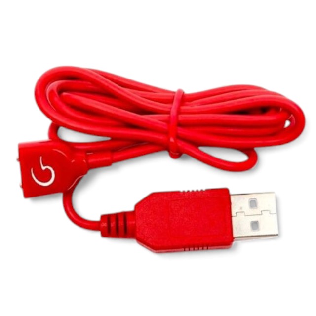 Încărcător jucarii erotice G-Vibe, cablu magnetic de încărcare, cu mufă USB, culoare roșu