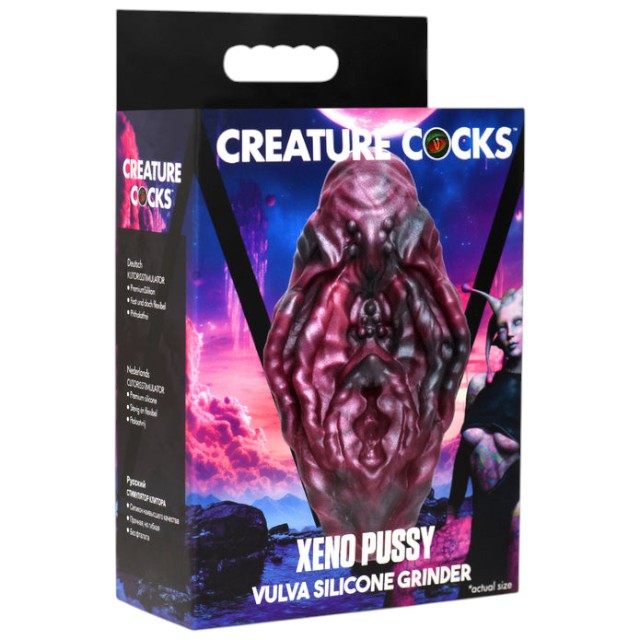 Jucărie erotică CREATURE COCKS Xeno Pussy, în formă de vagin galactic, texturat pentru stimularea zonelor intime, mov