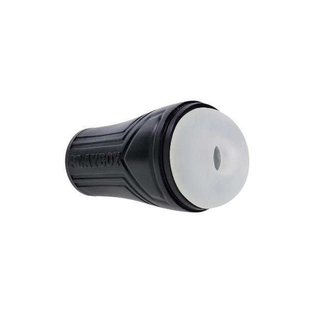 Masturbator PLAYBOY The Urge Small, din TPE texturat pentru stimulare intensă, rezistent la apă, lungime 17 cm, negru