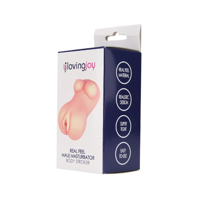 Masturbator realist LOVING JOY Real Feel Male Masturbator, canal texturat pentru simulare vaginală realistă, 12 cm