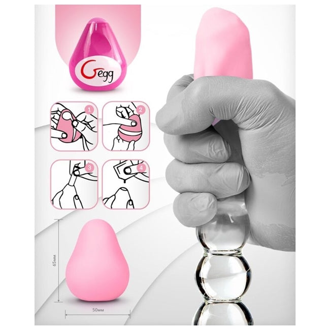 Ou masturbator G-VIBE G-Egg, interior texturat pentru stimulare intensă, din material TPE elastic, roz