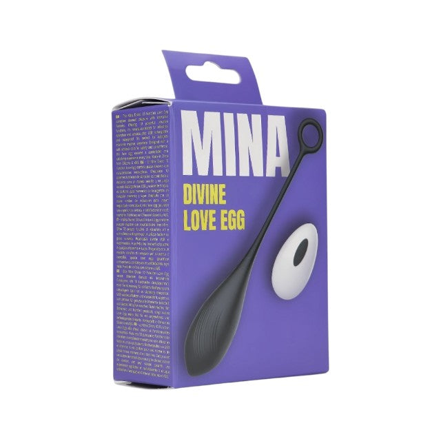 Ou vibrator MINA Divine Love Egg, control prin telecomandă, 10 funcții de vibrație, rezistent la apă, negru