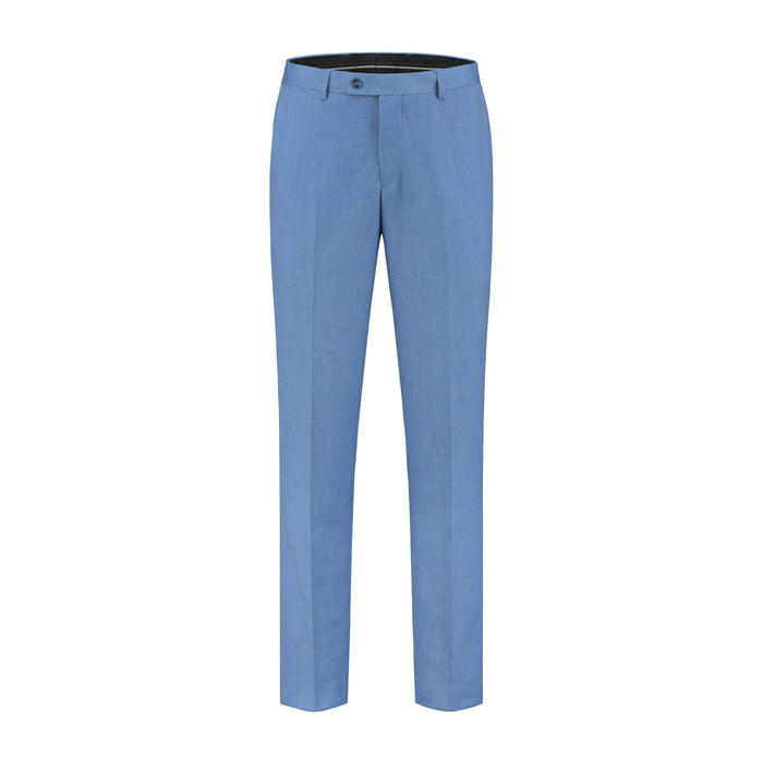 Pantalon linnenlook staalblauw