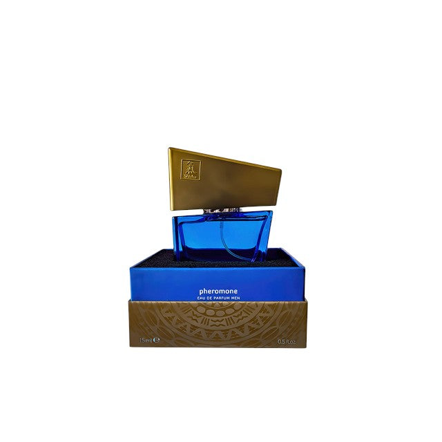 Parfum cu feromoni HOT Shiatsu - Pheromone Men, pentru barbati, albastru inchis, 15 ml