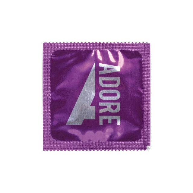 Prezervative ADORE Extra Sure, din latex rezistent, lubrifiate, fără parfum, 54 ± 2 mm, 144 buc