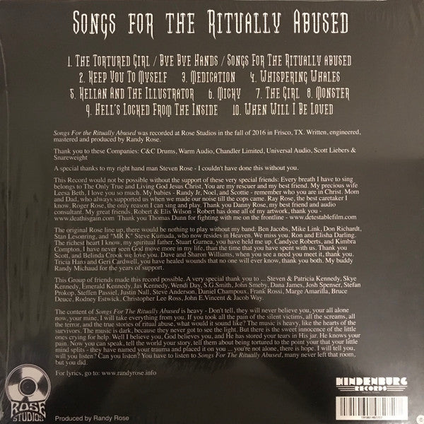 ROSE - SONGS FOR THE RITUALLY ABUSED (VINYL, 2017) Randy Rose / Mad At the World Drummer