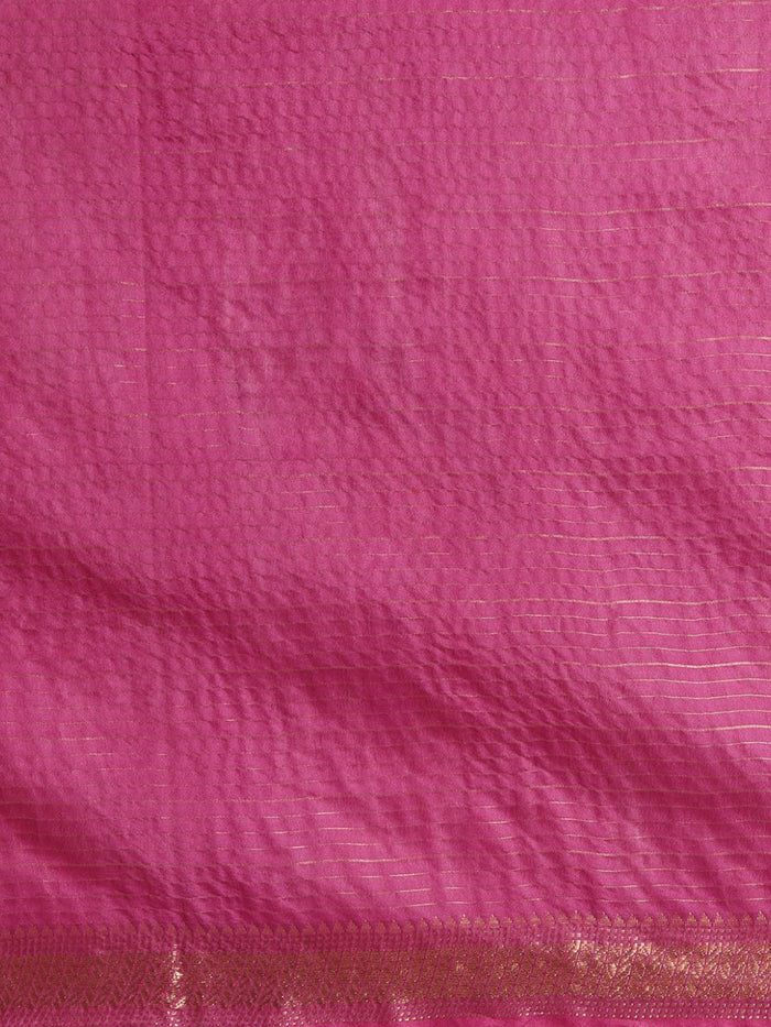 Indiehaat | Hand Dyed Kota Banarasi Silk Saree Purple
