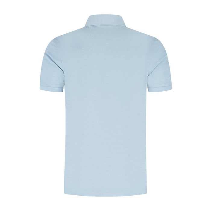 Shirt-polo 2-tone ijsblauw