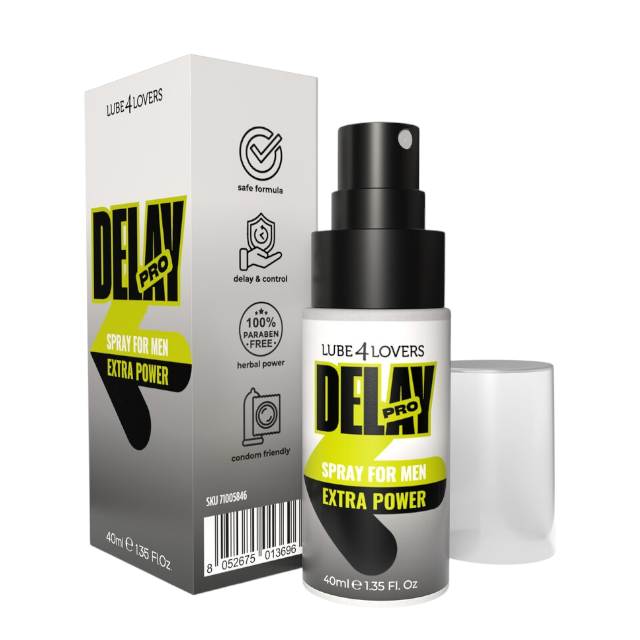 Spray LUBE4LOVERS Delay Pro, pentru întârzierea ejaculării, extracte naturale, pe bază de apă, 40 ml