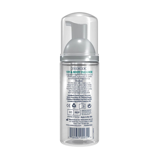 Spumă de igienizare SWISS NAVY Toy and Body Cleaner, pentru corp și jucării erotice, cu miros de lavandă, 47 ml