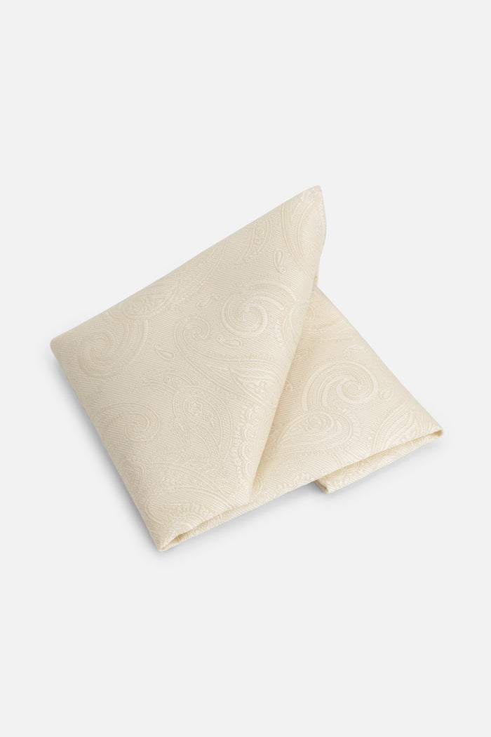 Stropdas met pochet paisley ecru