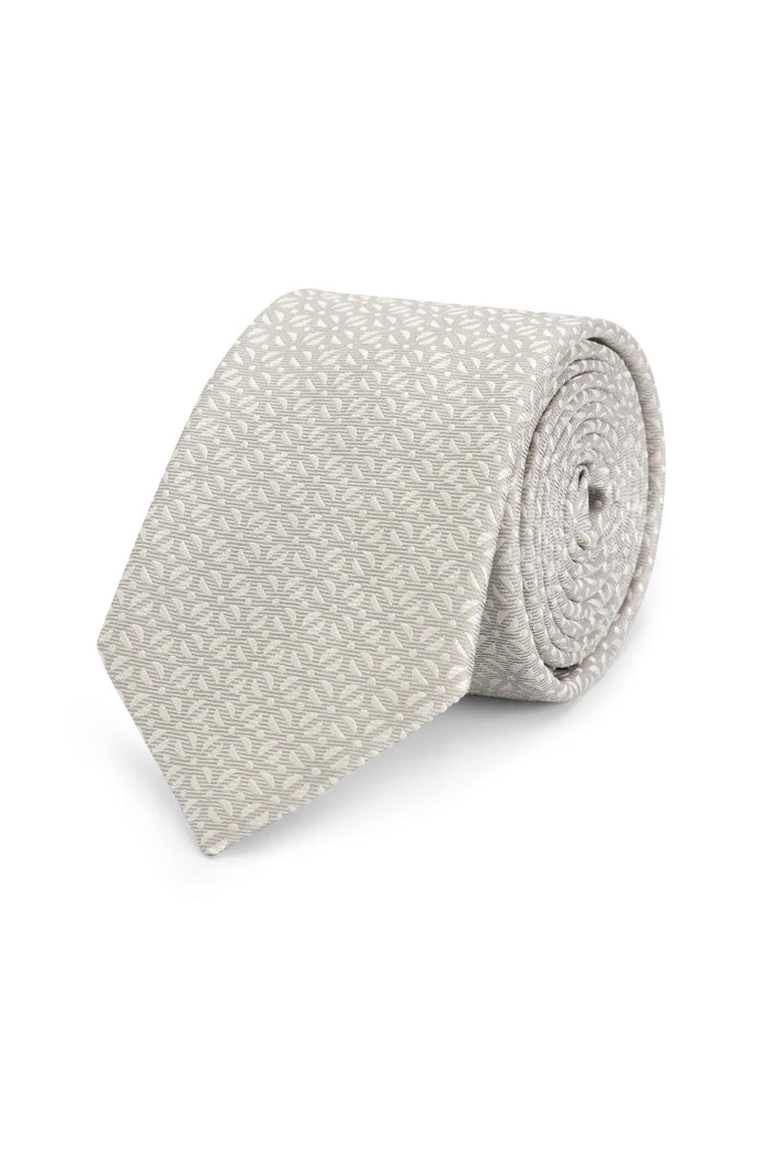 Stropdas zijde patronen lichtgrijs, geometrisch patroon, ademend en kleurvast, perfect voor elke outfit.