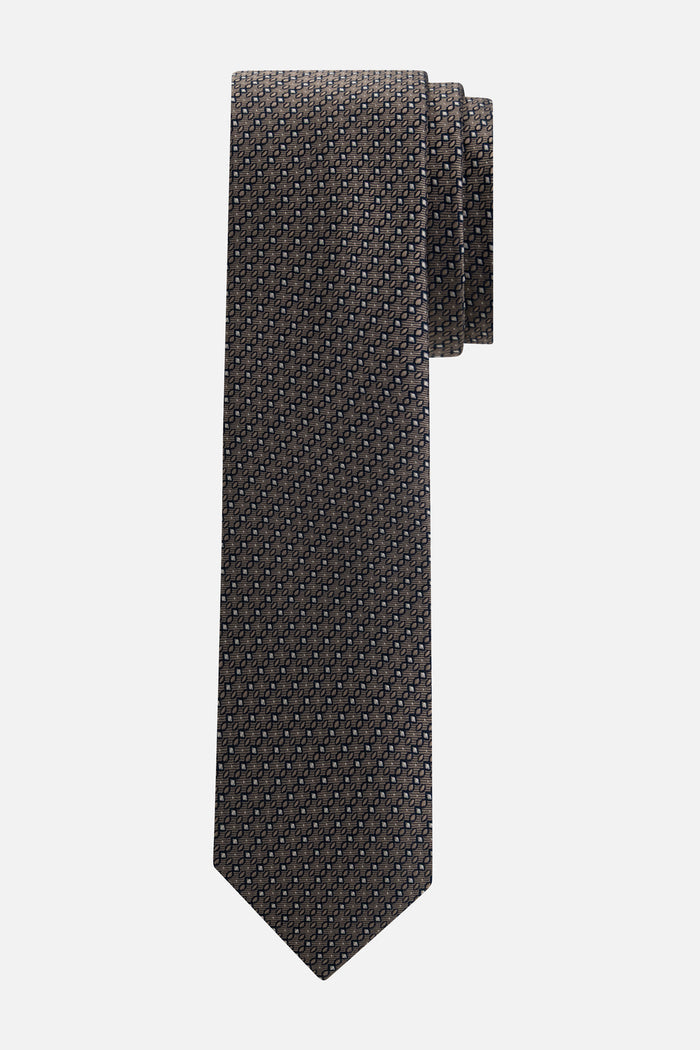 Stropdas zijde ruit-ovaal grijs