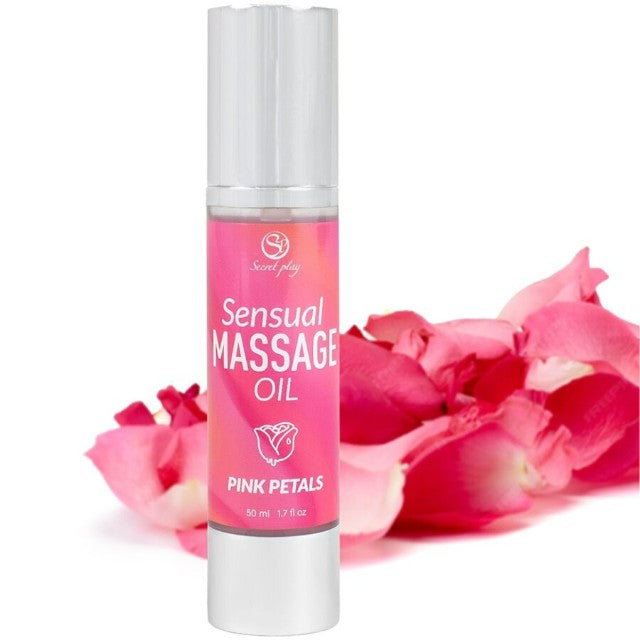 Ulei de masaj SECRET PLAY Sensual Massage Oil - Pink Petals, cu efect hidratant, aromă de trandafir, 50 ml