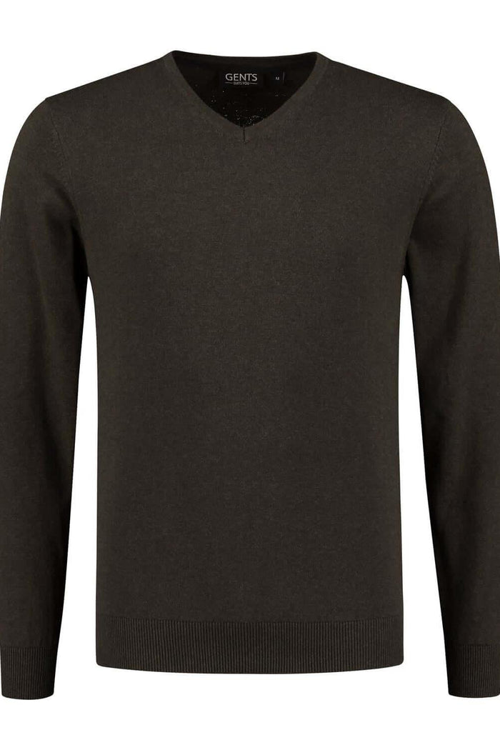 V-neck katoen donkergroen