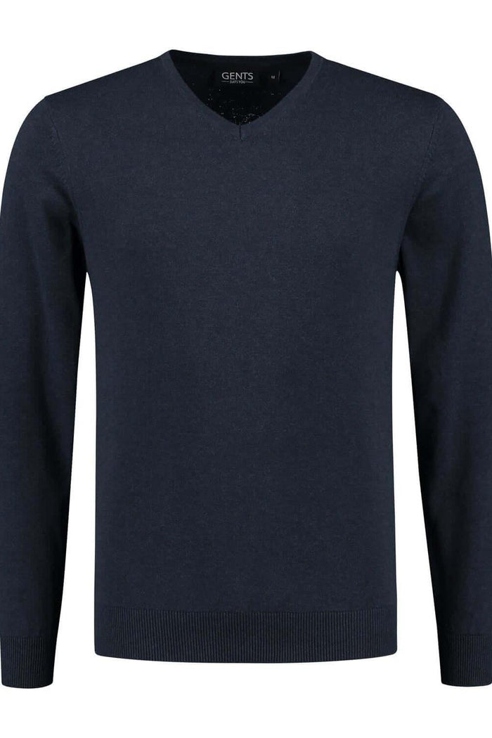 V-neck melange navy