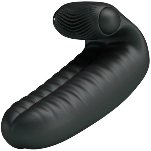 Vibrator dublu pentru deget PRETTY LOVE Abbott, pentru stimulare vaginală și clitoridiană, negru
