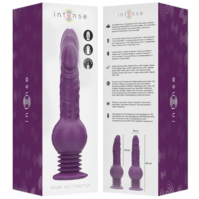 Vibrator INTENSE Tatum Multifunction, cu funcție de penetrare automată, 9 funcții de vibrație, rezistent la apă, mov