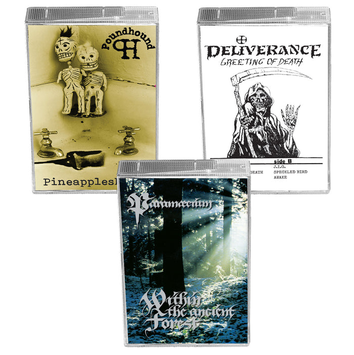 3-CASSETTE BUNDLE - POUNDHOUND - PINEAPPLESKUNK + DELIVERANCE - GREETING + PARAMAECIUM - ANCIENT FOREST