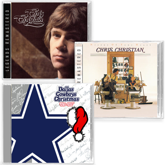 3-CD BUNDLE - CHRIS CHRISTIAN - 1976 + MIRROR OF YOUR HEART + DALLAS COWBOYS CHRISTMAS