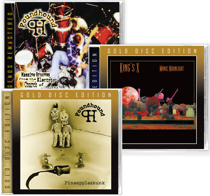 3-CD BUNDLE - POUNDHOUND - MASSIVE GROOVE + PINEAPPLESKUNK + KING'S X - MANIC MOONLIGHT