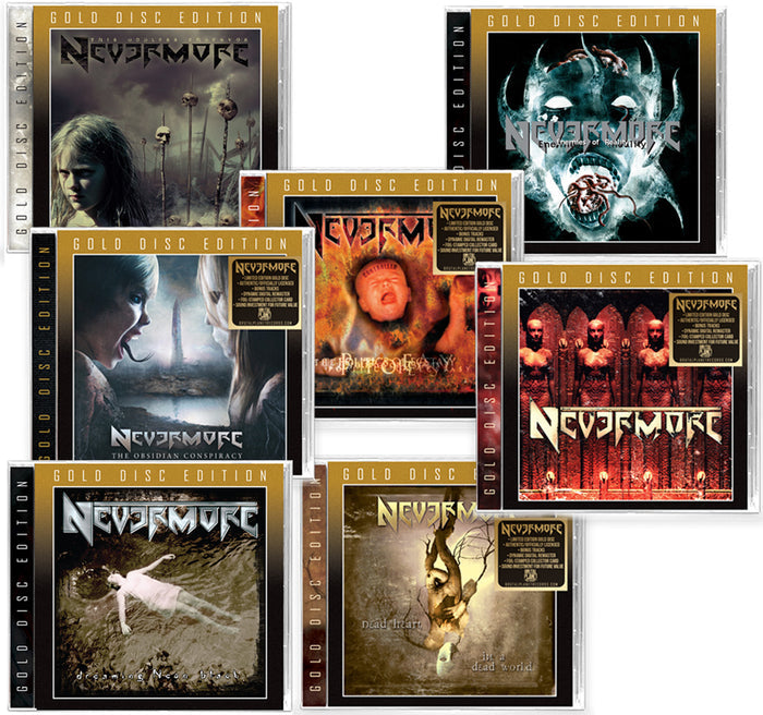 7-CD BUNDLE - NEVERMORE GOLD DISCS - DEBUT + ENEMIES + DREAMING + POLITICS + OBSIDIAN + GODLESS + DEAD HEART