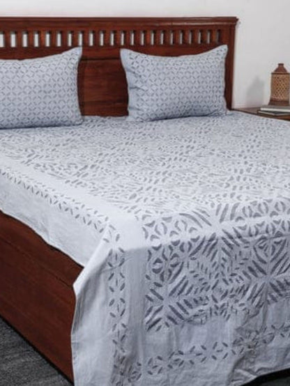 Indiehaat | Applique Double Bedsheet Gray