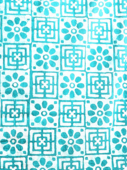 Indiehaat | Pure Mul Cotton Hand Wax Batik Suit Blue