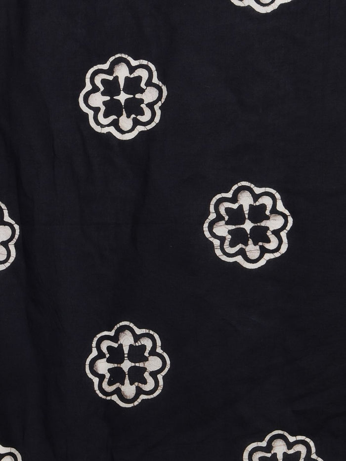 Indiehaat | Pure Mul Cotton Hand Wax Batik Suit Black & White
