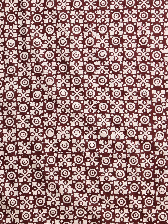 Indiehaat | Pure Mul Cotton Hand Wax Batik Suit Brown