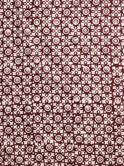 Indiehaat | Pure Mul Cotton Hand Wax Batik Suit Brown
