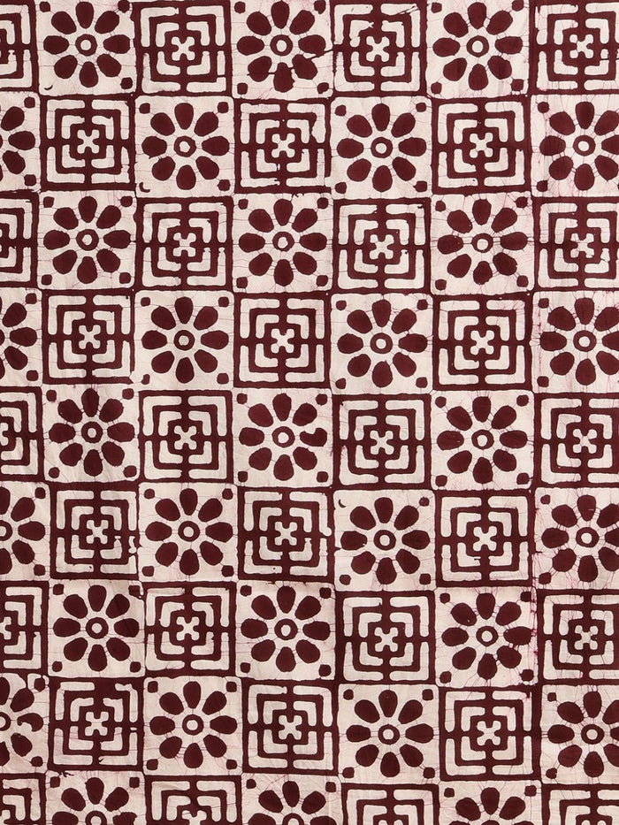 Indiehaat | Pure Mul Cotton Hand Wax Batik Suit Brown