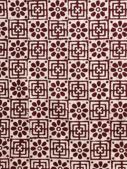 Indiehaat | Pure Mul Cotton Hand Wax Batik Suit Brown