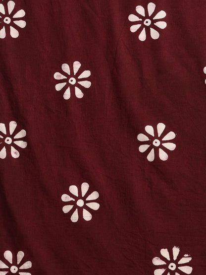 Indiehaat | Pure Mul Cotton Hand Wax Batik Suit Brown