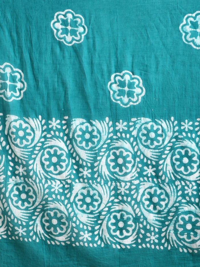 Indiehaat | Pure Mul Cotton Hand Wax Batik Suit Blue