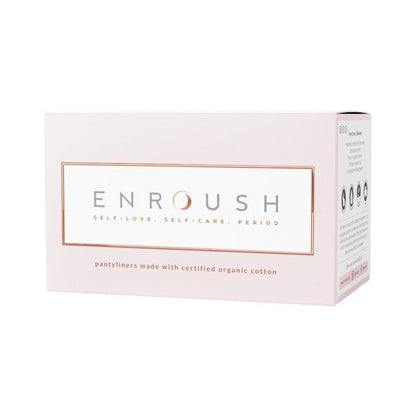 Absorbante zilnice ENROUSH Pantyliners, cu bumbac 100% organic, ultra-subțiri, hipoalergenice, cu pH echilibrat, 24 buc