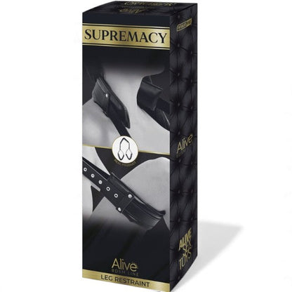 Accesoriu BDSM Alive Supremacy, sistem reglabil de imobilizare pentru gât și picioare, rezistent la apă, negru, 36 cm