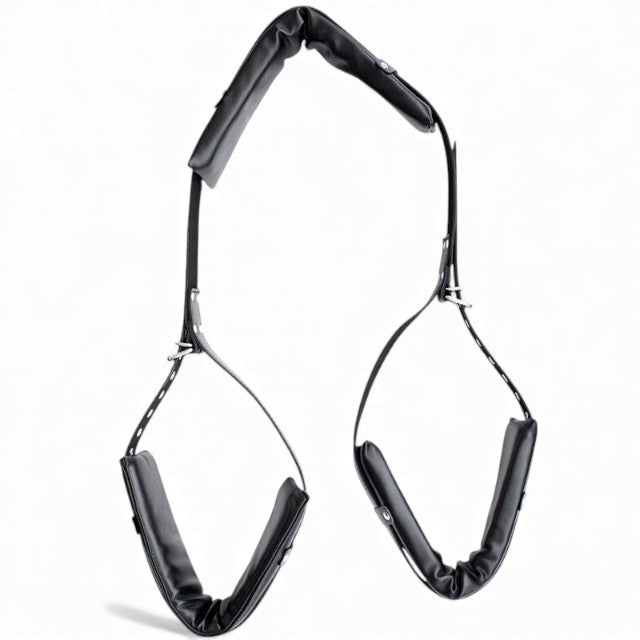 Accesoriu BDSM Alive Supremacy, sistem reglabil de imobilizare pentru gât și picioare, rezistent la apă, negru, 36 cm