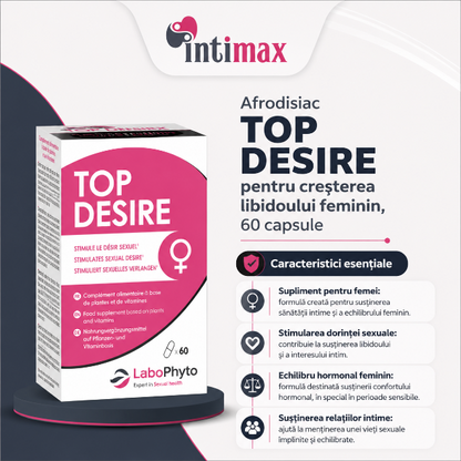Afrodisiac TOP DESIRE, Labophyto, pentru cresterea libidoului feminin, 60 capsule