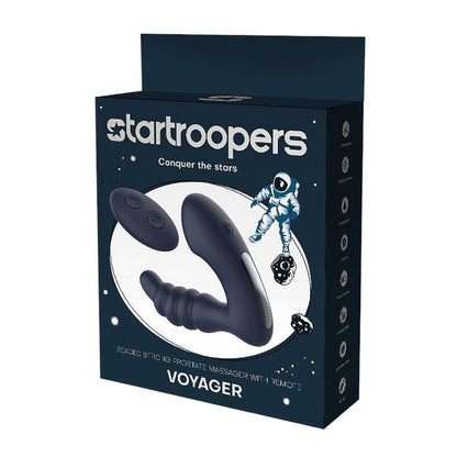 Aparat de masaj DREAMTOYS Startroopers Voyager, pentru stimulare anală și punctul P, 7 funcții de vibrație, albastru