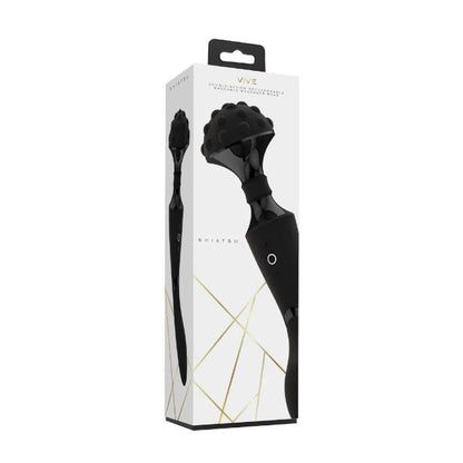 Aparat de masaj dublu VIVE Shiatsu Double-Action Massager Wand, pentru corp și punctul G, 10 funcții de viteză, negru