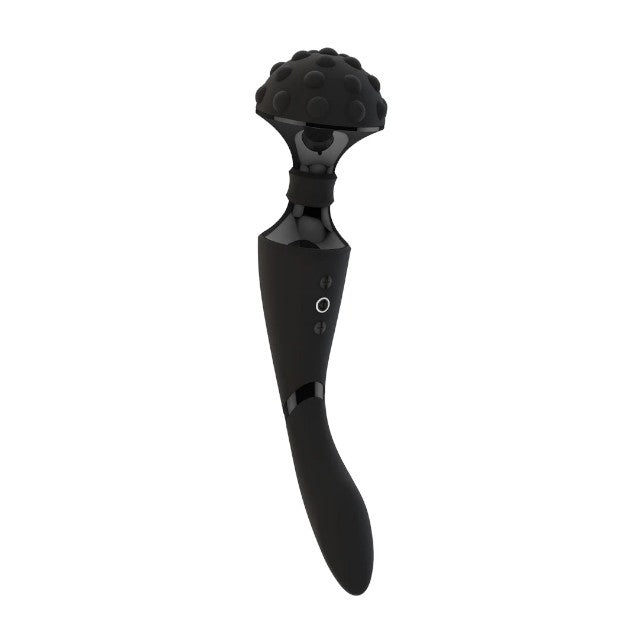 Aparat de masaj dublu VIVE Shiatsu Double-Action Massager Wand, pentru corp și punctul G, 10 funcții de viteză, negru