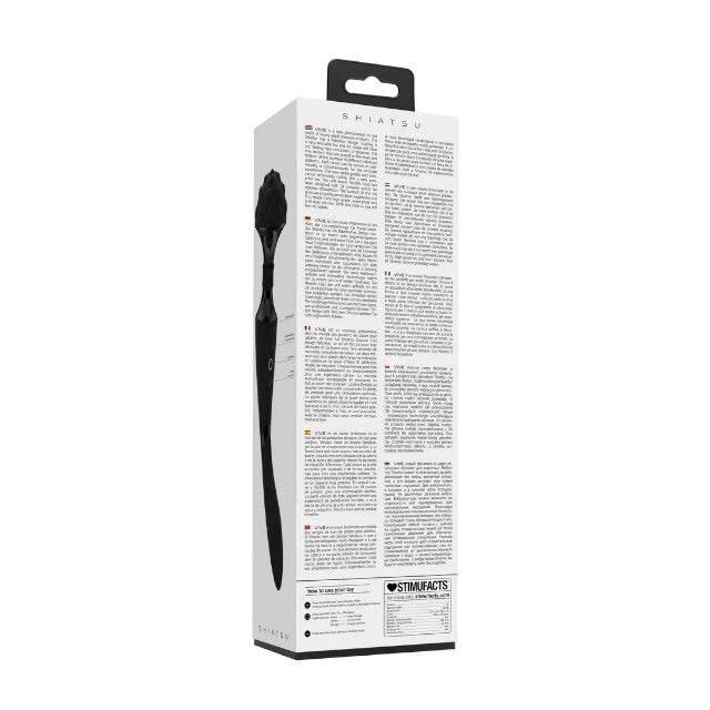 Aparat de masaj dublu VIVE Shiatsu Double-Action Massager Wand, pentru corp și punctul G, 10 funcții de viteză, negru
