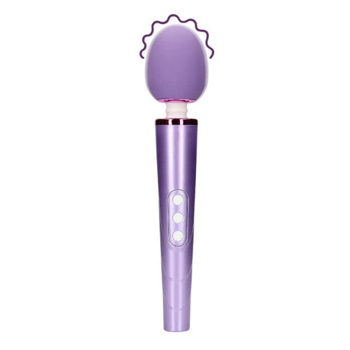 Aparat de masaj LOVELINE Wand Vibrator, pentru corp și zone intime, cu silicon ultra-moale, 6 funcții de vibrație, mov